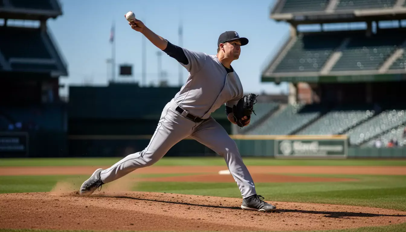 Honkbal pitcher op de werpheuvel tijdens MLB wedstrijd